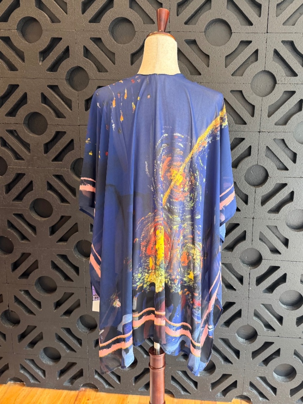 Salvador Dali Museum Kimono Wrap Fiesta in Figueres Sheer Art Print Cover Up